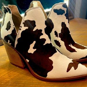 Steve Madden Cow Print Booties